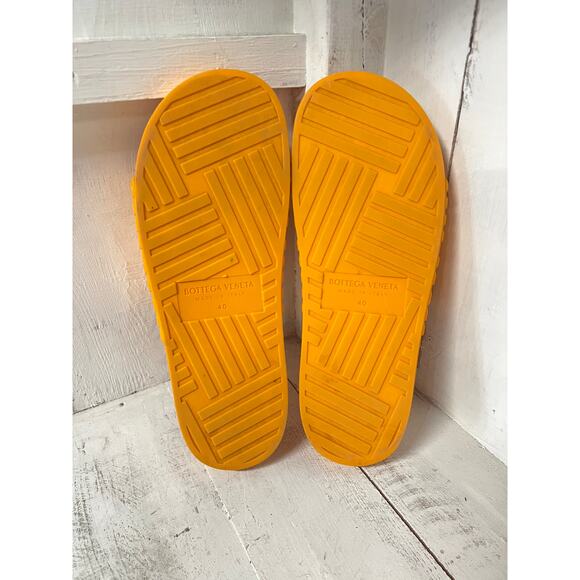 Bottega Veneta Rubber Slip On Open Toe Slides Sandals Tangerine Size 40 / 10 - Picture 7 of 7
